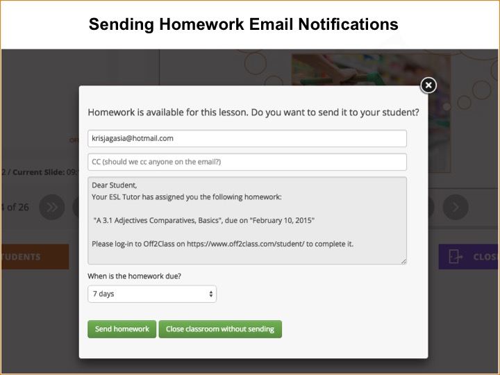 how to send homework by email