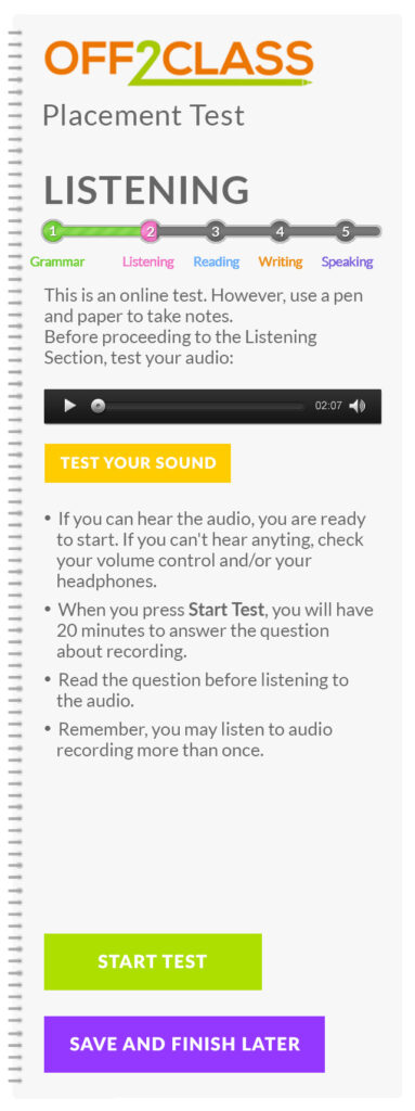 Off2Class ESL Placement Test V2.0 is ready! - Off2Class