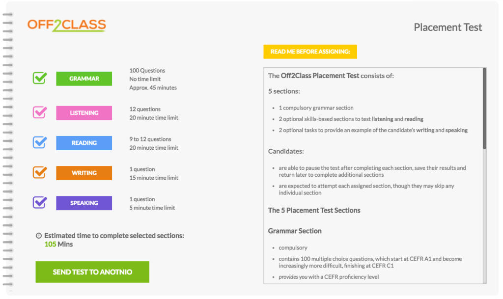 Off2Class ESL Placement Test V2.0 is ready! - Off2Class