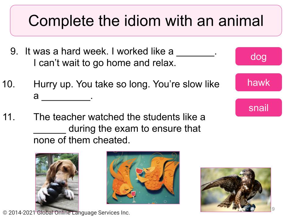 Lesson plans to teach idioms
