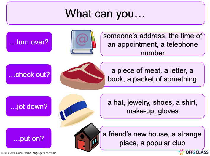 ESL lesson on phrasal verbs