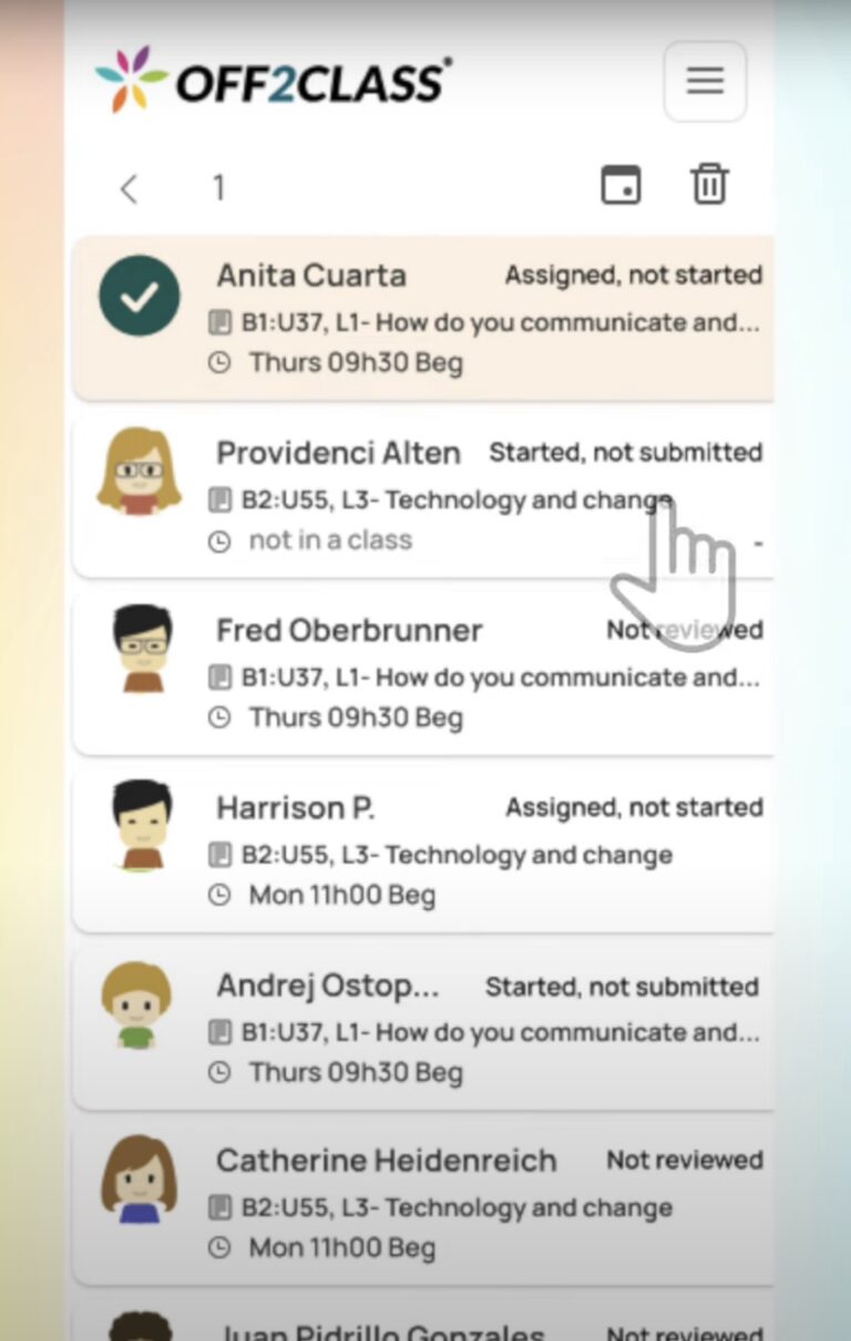 Introducing the Off2Class Teacher Panel: v 1.0! - Off2Class