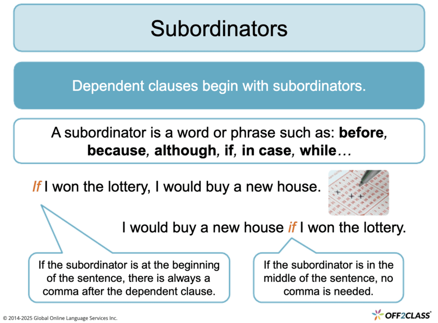 Subordinators, Coordinators and Transitions – Free ESL Lesson Plan