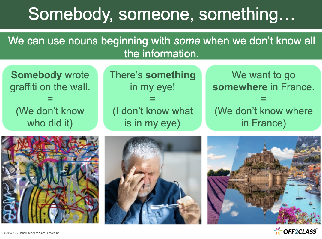 Somebody, Something – Free ESL Lesson Plan
